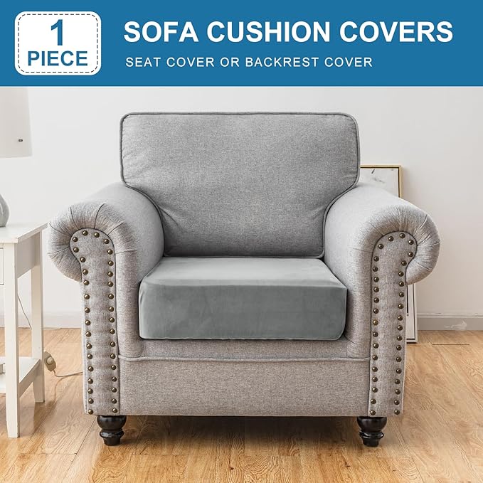 Couch Cover Stretch Velvet Sofa Cushion Cover 1-Piece - Image 3