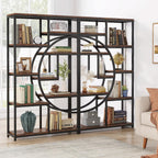 Tribesigns Industrial Bookshelf Bookcase with 9 Open Shelf (Rustic Brown)