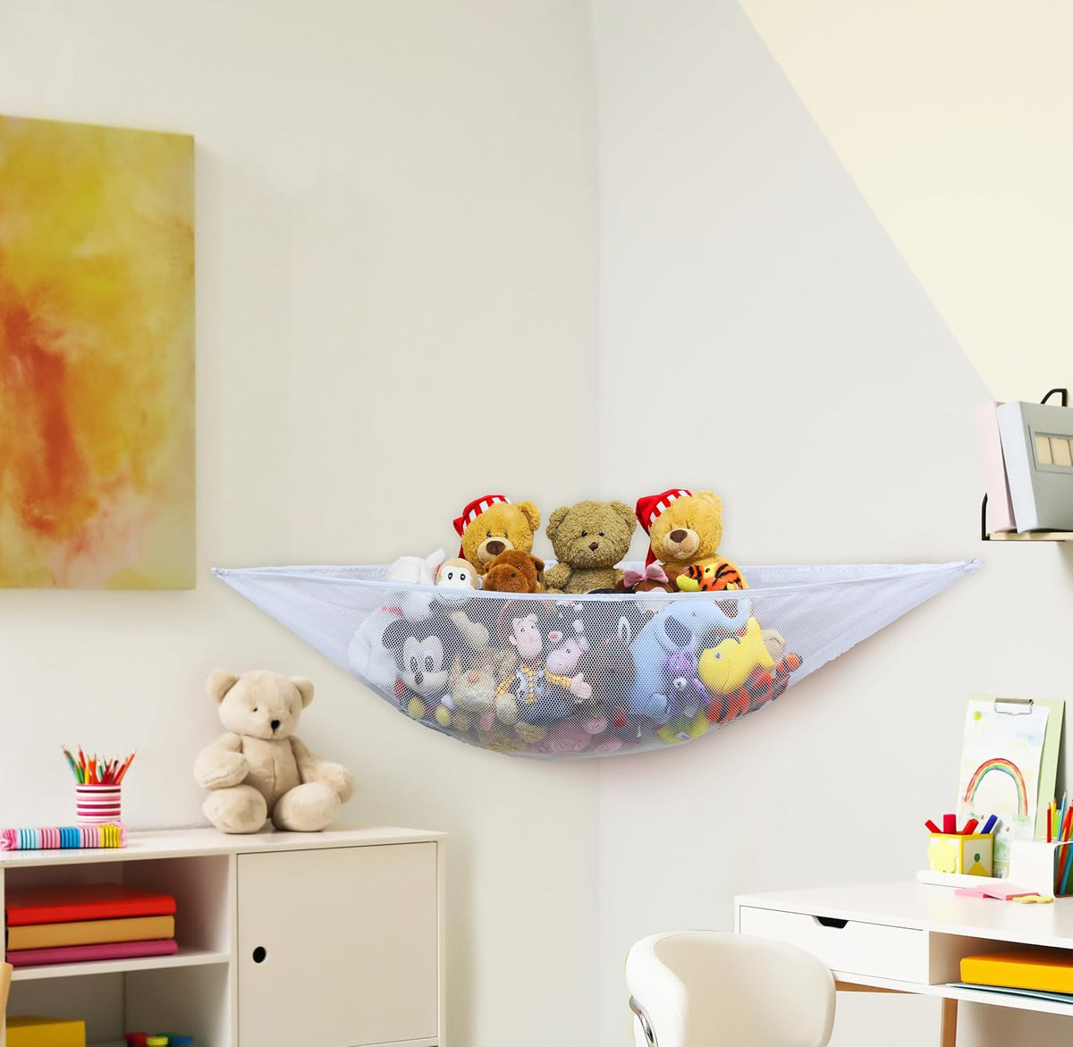 Simple Houseware 2 Pack Stuffed Animal Toy Hammock Net, White