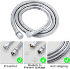 Bathroom Square Chrome Solid Brass Hand Held Shower Head With Wall Connector and Hose System Wall Mount Handheld Showerheads Set