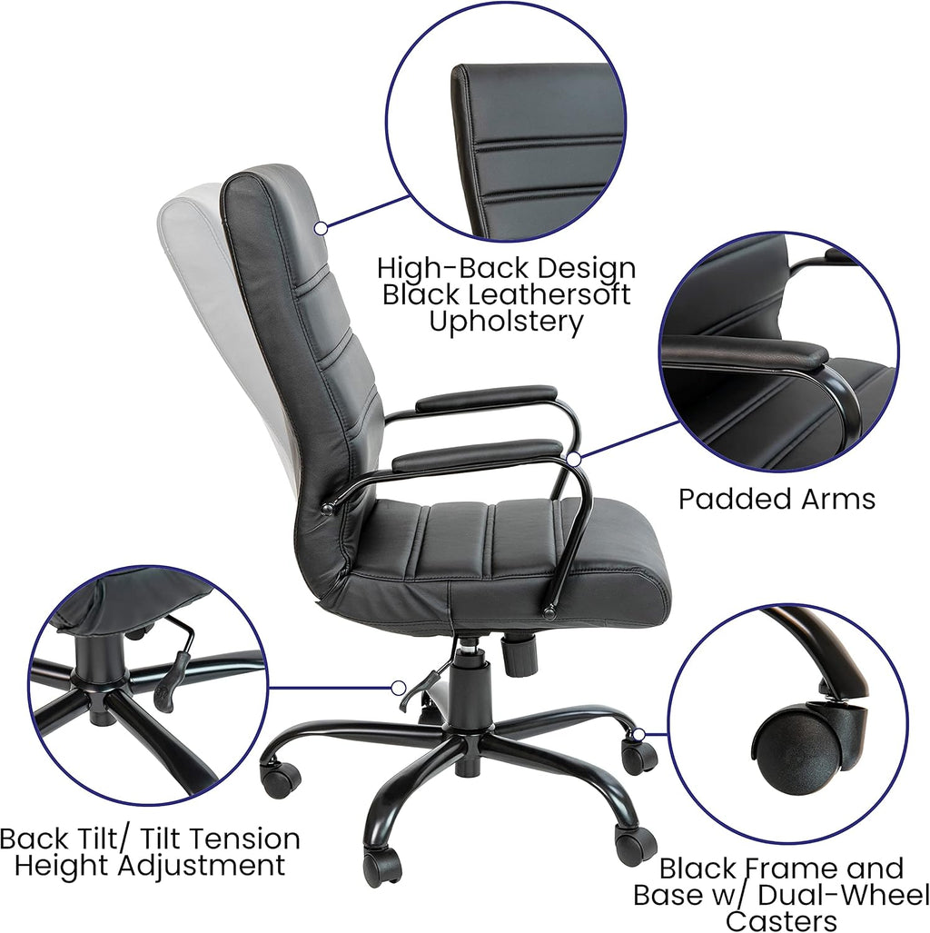 Flash Furniture LeatherSoft Executive Office Chair, Black