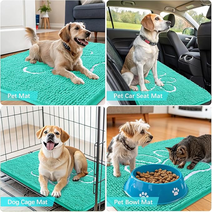 OLANLY Dog Door Mat for Muddy Paws 30x20, Paw Print Design, Absorbs Moisture - Image 7