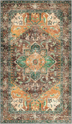 Yamaziot Washable Area Rug, 4x6 Non-Slip Boho Vintage Living Room Bedroom Rug - Image 3