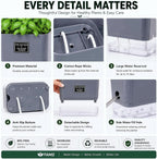 Self Watering Planters 4 Pack, 7 Inch Rectangle Plant Pots with Visible Water Reservoir, Indoor Outdoor Herb Planter Boxes for Windowsill，African Violets，Succulents，Flowers，Kitchen，Office，Balcony Gray