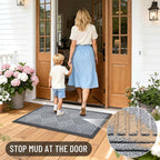 OLANLY Front Door Mat Outside Entrance 47x32, Heavy Duty Sturdy Natural Rubber - Image 6