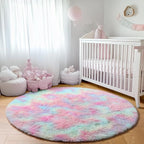 ONASAR Rainbow Round Area Rugs 5ft, Soft Bedroom Circle Rug Mats - Image 8