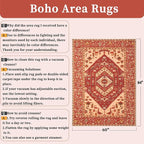 SERISSA 5x7 Boho Area Rug, Washable Non-Slip Rugs - Image 2