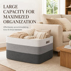 OIAHOMY Blanket Basket Laundry Basket Dog Toy Basket 75L Dark Grey