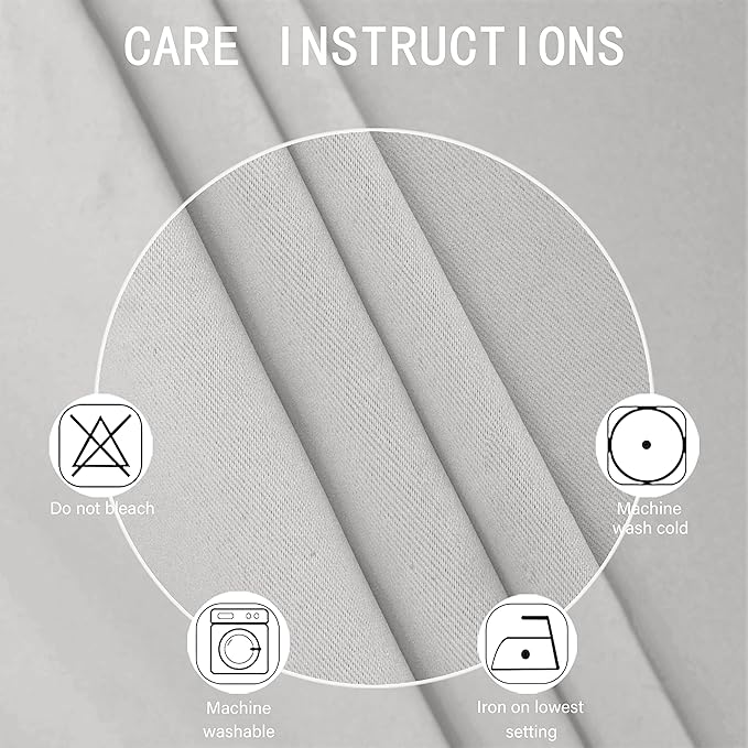 LEMOMO Blackout Curtains 42 x 95 inch/Light Grey Curtains Set of 2 - Image 4