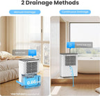 Candy 2000 Sq.Ft Dehumidifiers for Home, 34 Pints Portable Dehumidifier With Continuous/Auto Mode,0.66 Gal Tank, for Bedroom,Bathroom,Basement, Smart Control with Drian Hose Included