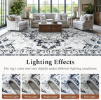 Rugflix 5x7 Area Rug for Living Room, Machine Washable Area Rugs - Image 6