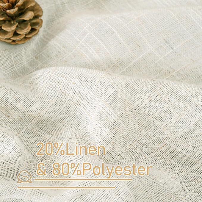 LAMIT 120 inch Semi Sheer Linen Curtains - Image 2