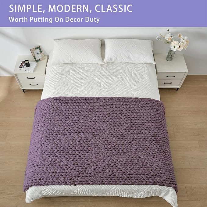 Bigacogo Chunky Knit Throw Blanket - Image 3