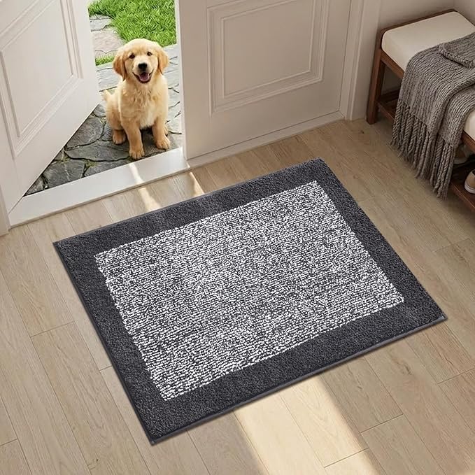 Bathroom Rugs 24x17 Non Slip Washable, Dark Grey Bath Mat - Image 2