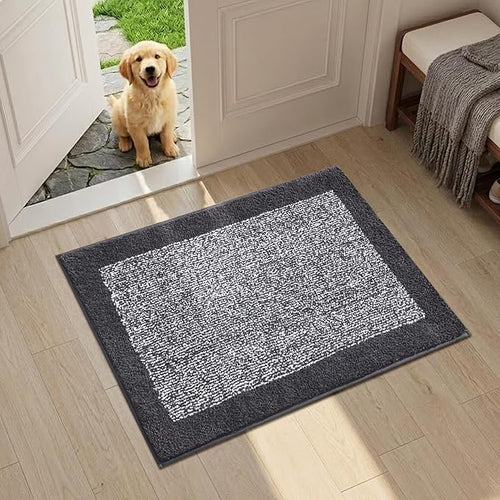Bathroom Rugs 24x17 Non Slip Washable, Dark Grey Bath Mat - Image 2