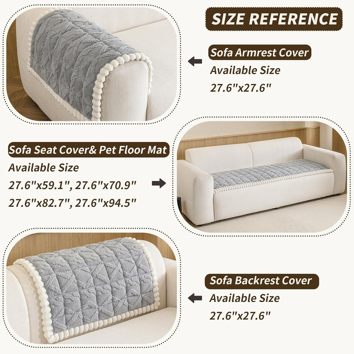 27.6”x27.6” Couch Cover for Dogs, Washable Sofa Protector for Pets
