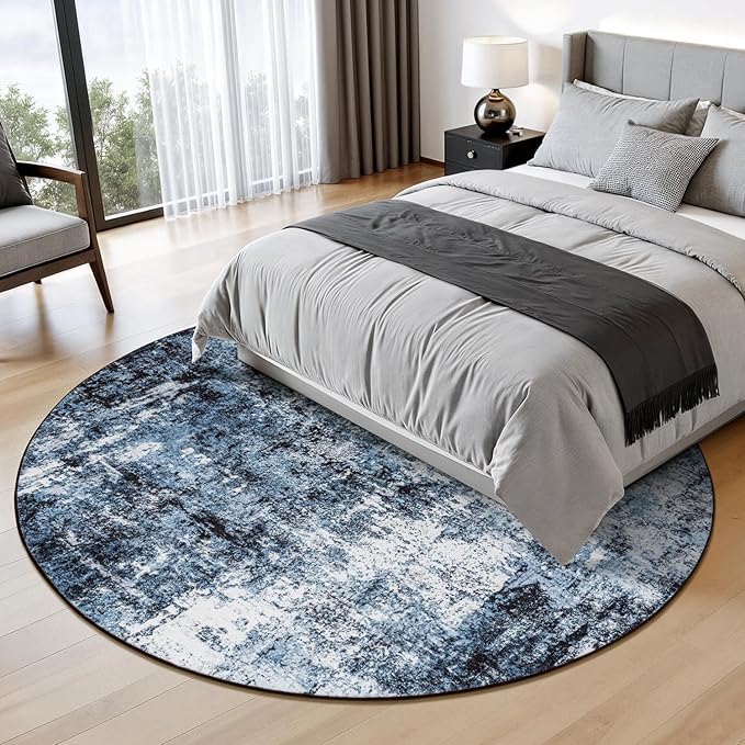 Rugflix Round Area Rugs 6Ft for Living Room, 6x6 Washable Rug Stain-Resistant - Image 2