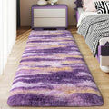 Soft Runner Rugs for Bedroom Hallways, 2x6 Abstract Purple Fluffy Shag Throw by Ailyei