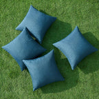 MIULEE Pack of 4 Decorative Outdoor Throw Pillow Covers Linen Waterproof Pillow - Image 4