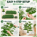 Der Rose 28" Fake Plants, Artificial Monstera Plants Indoor in White Pot