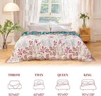 MSGKV Boho Throw Blanket for Couch 50"x60" Floral 100% Cotton Blanket Spring - Image 5