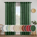 MIULEE Emerald Green Linen Curtains 84 Inch Length by MIULEE