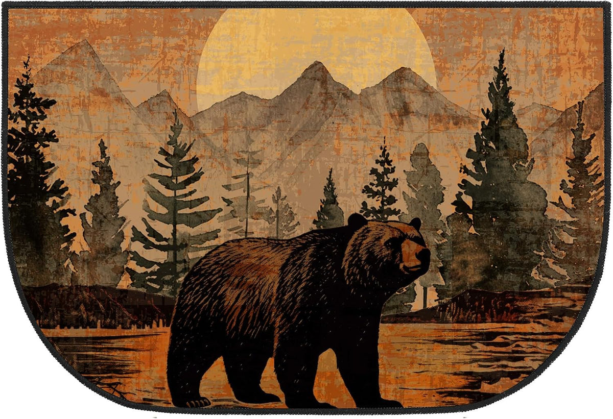 Demissle Fireplace Hearth Rug, Bear, 27 x 48 Inch