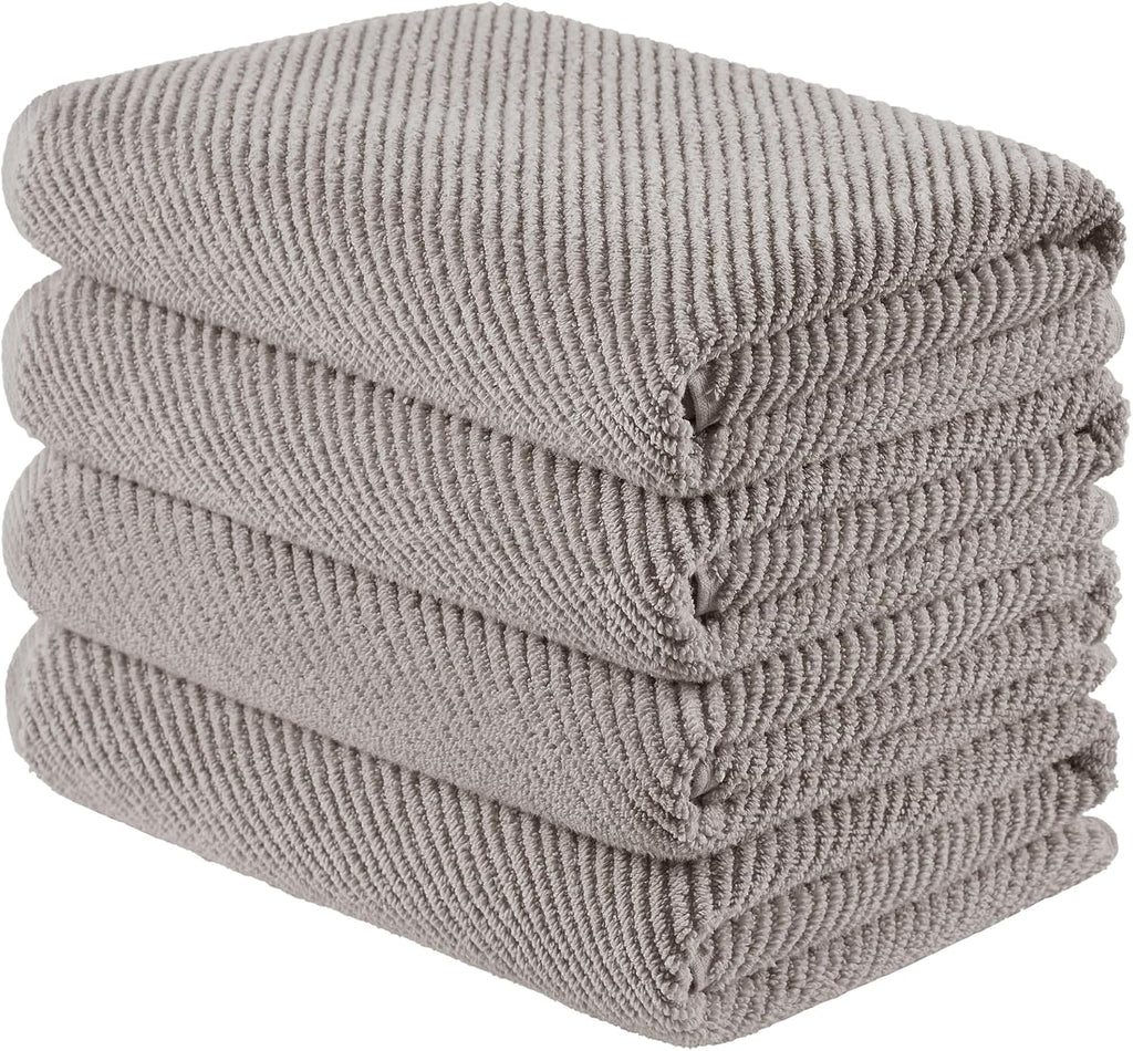 Madison Park 100% Zero Twist Cotton 4 Piece Bathroom Bath Towels, Grey