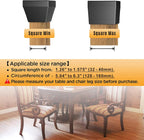 16 Pcs Non Slip Square Chair Leg Protector, Black, 1.26-1.57".