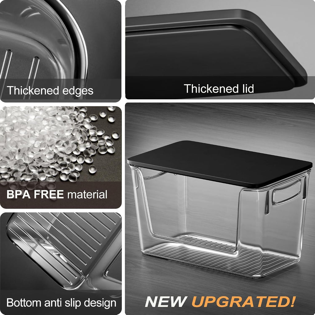 Pantry Organizers Storage, 2 Pack Large Clear Storage Bins