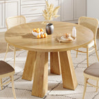 IDEALHOUSE 47" Round Dining Table for 4-6, Farmhouse Wood Kitchen Table