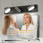 3-Light Bathroom Vanity Light Over Mirror, 24 Inch Dimmable Matte Black LED Vanity Lighting Fixtures, Modern Bathroom Wall Light Fixtures with 350° Rotating Head, Cool White 5500K