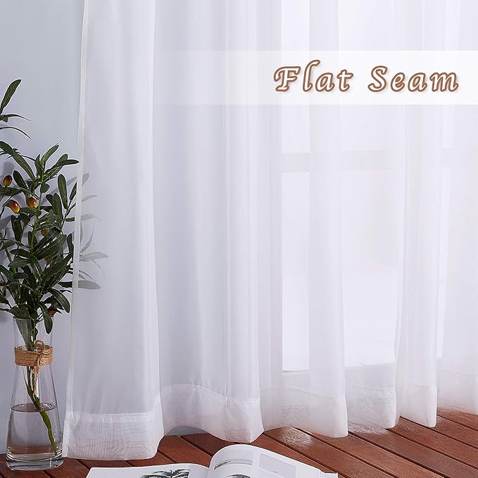 NICETOWN Voile Sheer Curtains for Windows, Grommet Elegant Airy Lightweight - Image 6