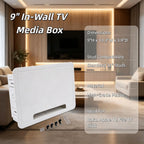 9" in-Wall Media Box in Wall Cable Management Kit Recessed TV Outlet & Network Enclosure Compatible with Roku, Apple TV, Fire Stick, Fits 16" Stud Bay