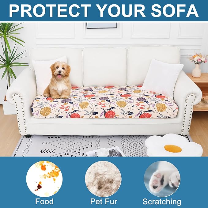 Smiry Printed Couch Cushion Covers, Stretch Soft Couch Covers - Image 7