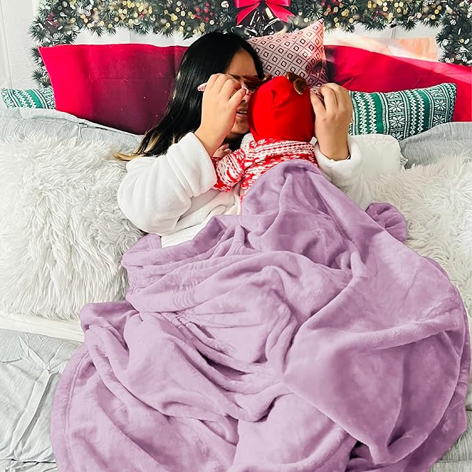 Bedsure GentleSoft Fleece Throw XL Blanket Light Purple - Image 5
