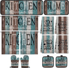Britimes Kitchen Decor Sets, 13 Pack, Farmhouse Teal Turquoise