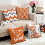Hexagram Geometric Orange Pillow Covers 16x16 Set of 4, Decorative Outdoor Boho - Image 5
