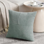 Fancy Homi 2 Packs Grey Blue Euro Decorative Throw Pillow Covers 24x24 Inch - Image 2