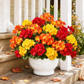 DULEFUN 6Pcs Fall Fake Geraniums Artificial Flowers, Real Faux Flowers
