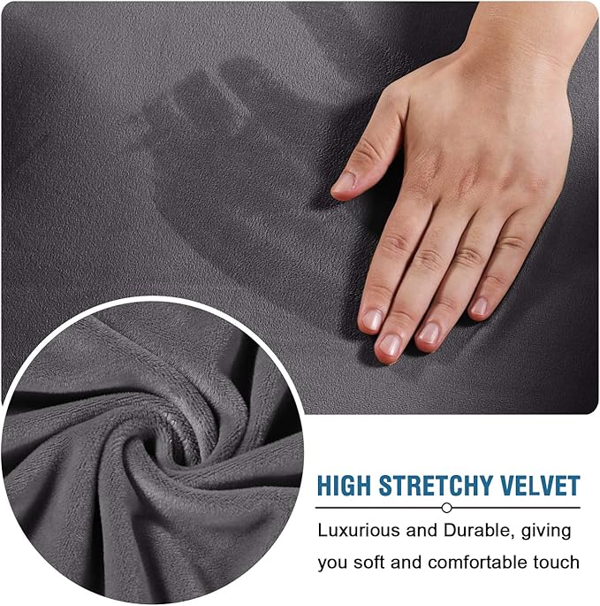 H.VERSAILTEX Wingback Chair Covers Velvet Plush Wing Chair Slipcover 1 Piece - Image 3