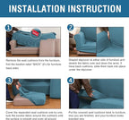 4 Piece Stretch Sofa Covers for 3 Cushion Couch Covers for Living Room - Image 7