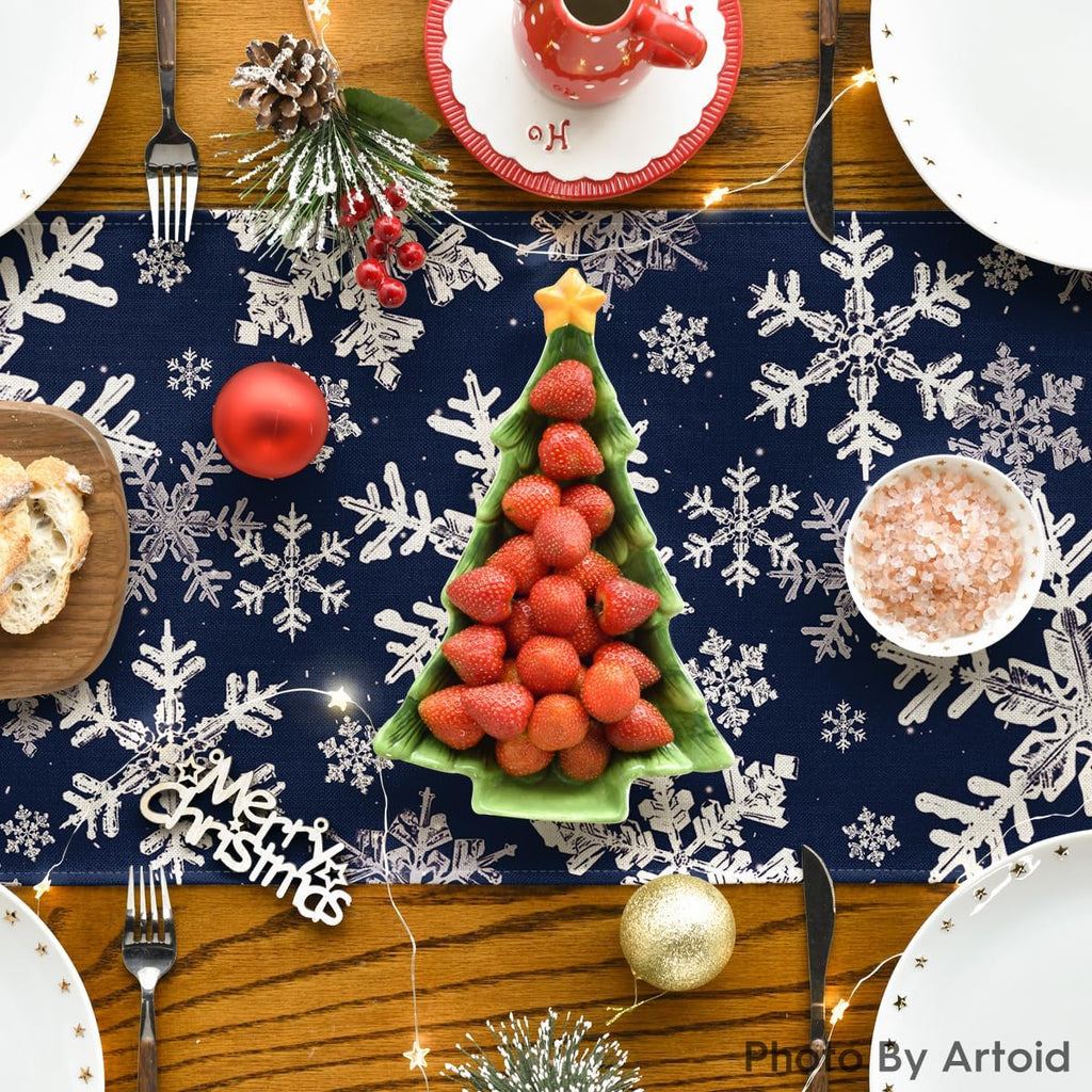 Artoid Mode Snowflakes Christmas Table Runner Home Party Decor 13x108 Inch