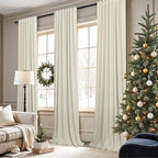 Pitalk Black Out 96 Inch Long Boho Curtains 2 Panel Set Farmhouse Curtain - Image 2
