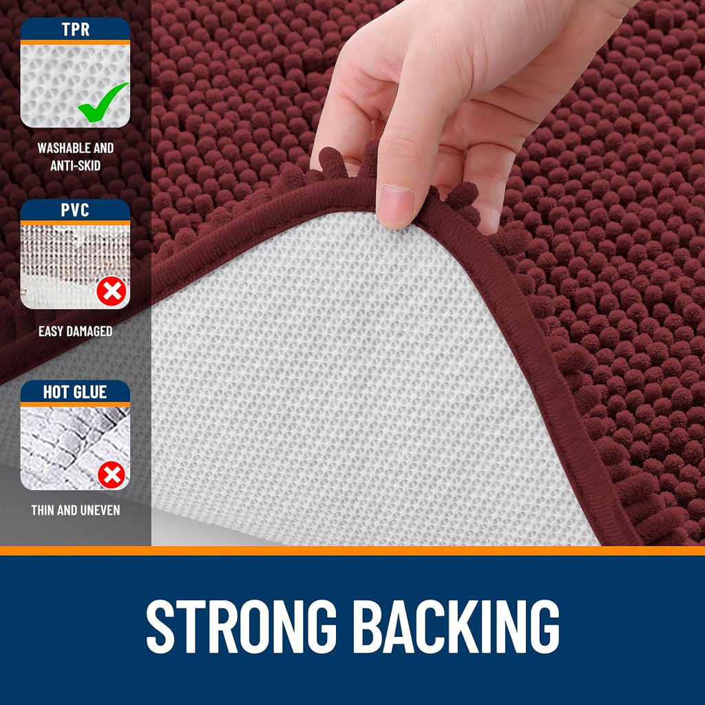 OLANLY Bathroom Rugs 36x24, Extra Soft Absorbent Chenille Bath Rugs