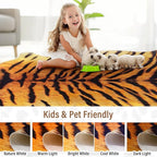AROGAN Premium Tiger Print Rug 5.2x6.2 Feet, Machine Washable Faux Fur Rug - Image 8