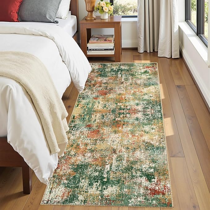 Washable Area Rugs 2'x6' Non-Slip Modern Abstract Soft - Image 3