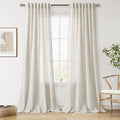 Nanspring Mousse White Lnen Curtains 102 Inches Long by Nanspring