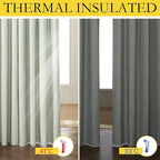 NICETOWN 100% Blackout Sage Green Linen Curtains 90" Length - Image 3