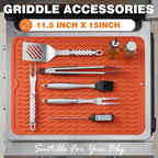 2 Pack Caketime Silicone Grill Mats for Baking Cooking Kitchen Heat Resistant Waterproof Electric Fryer Patio Park Garden Outside Summer Must Have Useful Gadgets Brother BBQ Gifts(Black)